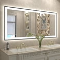 thumbnail image 1 of Oversized LED Anti-fog Mirror, 60 x 30 Black Metal Frame Wall Bathroom Mirror, Dimmable by GODCHAR, 1 of 12
