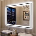 thumbnail image 1 of Oversized LED Anti-fog Mirror, 40 x 32 Black Metal Frame Wall Bathroom Mirror, Dimmable by GODCHAR, 1 of 11