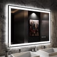 thumbnail image 1 of Oversized LED Anti-fog Mirror, 48 x 36 Black Metal Frame Wall Bathroom Mirror, Dimmable by GODCHAR, 1 of 9
