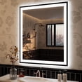 thumbnail image 1 of Oversized LED Anti-fog Mirror, 36 x 30 Black Metal Frame Wall Bathroom Mirror, Dimmable by GODCHAR, 1 of 12