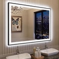 thumbnail image 1 of Oversized LED Anti-fog Mirror, 40 x 30 Black Metal Frame Wall Bathroom Mirror, Dimmable by GODCHAR, 1 of 9