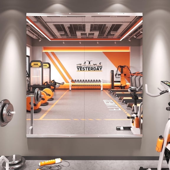 GODCHAR Home Gym Mirror 48"x24" 2-Pack, Frameless Full Body Wall Mirror, Shatterproof Tempered Glass for Yoga, Dance, Garage Gym