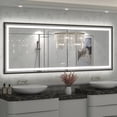 thumbnail image 1 of GODCHAR LED Bathroom Mirror Rectangular Anti-Fog Modern Style Mirror in Tempered Glass 84x32 inch, 1 of 10