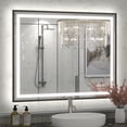 thumbnail image 1 of GODCHAR LED Bathroom Mirror Rectangular Anti-Fog Modern Style Mirror in Tempered Glass Black Frame 40x32 inch, 1 of 10
