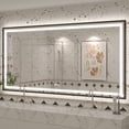 thumbnail image 1 of GODCHAR LED Bathroom Mirror Rectangular Anti-Fog Modern Style Mirror in Tempered Glass Black Frame 72x36 inch, 1 of 10