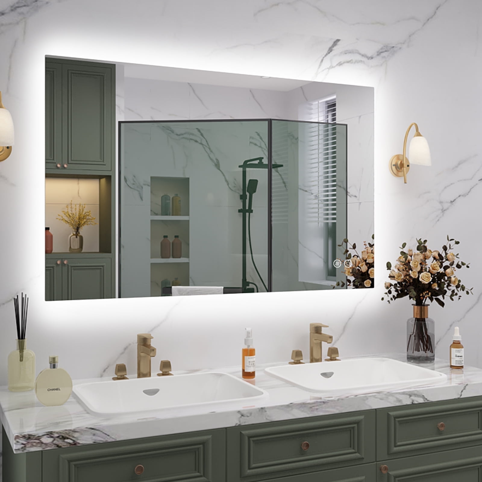 Apmir LED Bathroom Mirror Rectangular Frameless Super Bright Backlited