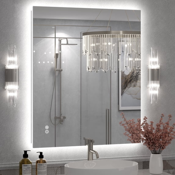 36x30 LED Bathroom Mirror, 24V Ultra Bright Backlit Vanity Mirror, Anti-Fog & Shatterproof Tempered Glass, CRI 95+