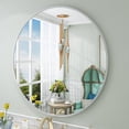 thumbnail image 1 of GODCHAR Round Aluminum Alloy Framed French Cleat Mounted Wall Decor Bathroom Vanity Mirror in Matte silvery 30 inch, 1 of 9