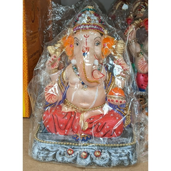 Apna Bazaar Clay Ganesh Idol 6 Inches
