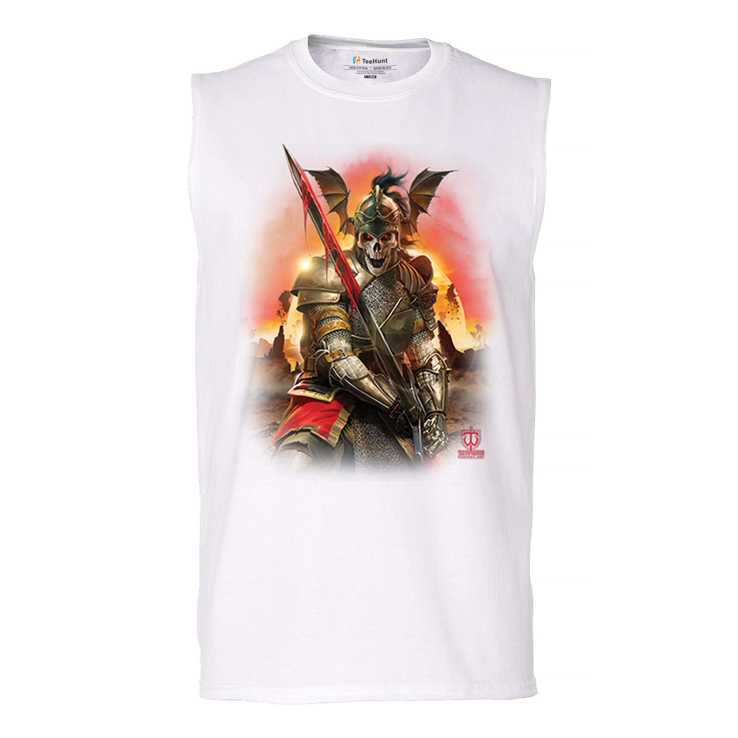 Muscle Reaper Apocalypse Reaper Muscle Shirt Fantasy Skeleton Knight with a Sword ...