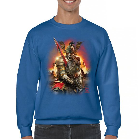 Apocalypse Reaper Sweatshirt Fantasy Skeleton Knight with a Sword Medieval Legendary Creature Dragon Wizard Crewneck