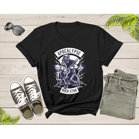 Apocalypse Rock Star Guitarist Musician Guitar Player Rocker T-shirt Rocker Shirt Rock N Roll Guitar Shirt Gift Heavy Metal Rocker Shirt
