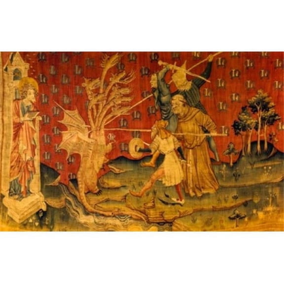 Apocalypse - Seven Headed Dragon Tapestry & Textiles Poster Print