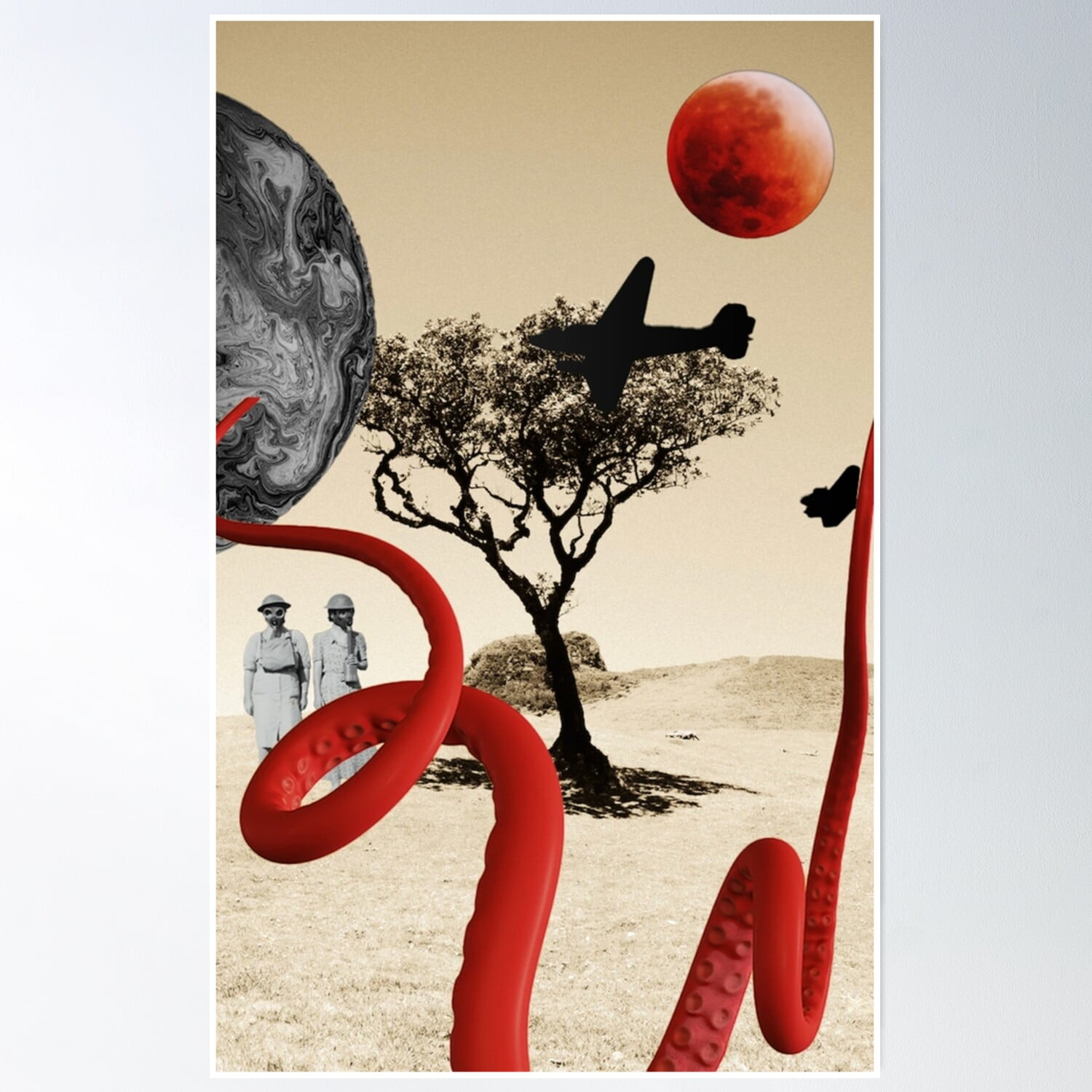 Apocalypse Surrealist Collage Poster Wall Art, Modern Wall Decor, 12x18 ...