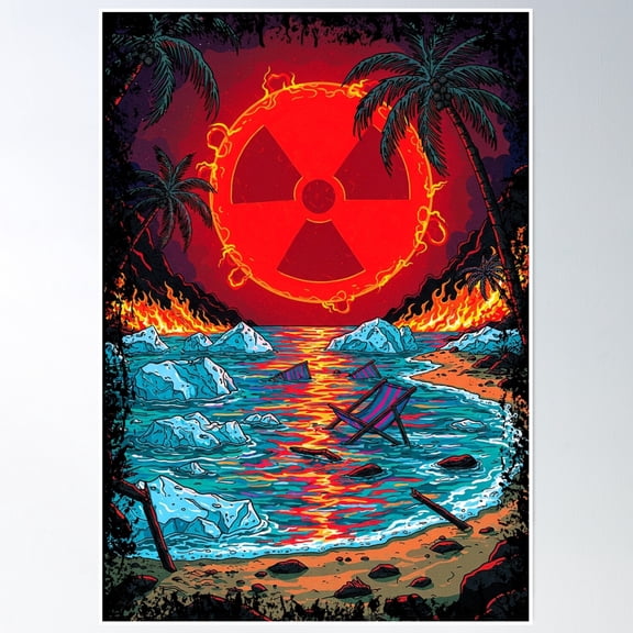 Apocalypse Vacation Poster Wall Art, Modern Wall Decor, 8x12 UNFRAMED