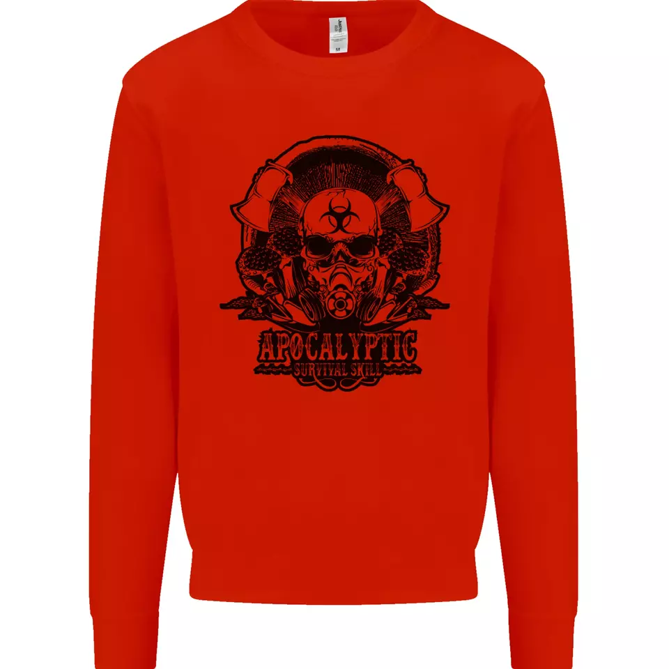 Apocalyptic Survival Skull Gamer Gaming Mens Sweatshirt Jumper