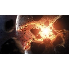 Apocalyptic space scene with an exploding planet Canvas Art - Tobias RoetschStocktrek Images (38 x 22)