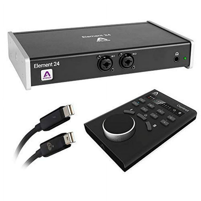 Apogee Electronics Element 24 10x12 Thunderbolt Audio I/O Box with Apogee  Control Hardware Remote & 6.6' GTC02 Thunderbolt Cable Bundle