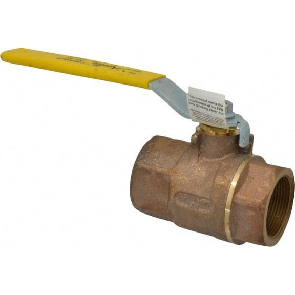Apollo. 1-1/2" Pipe, Standard Port, Bronze Standard Ball Valve 2 Piece, Inline - One Way Flow, FNPT x FNPT Ends, Lever Handle, 600 WOG, 125 WSP
