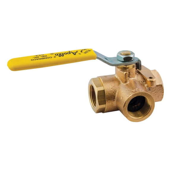Apollo Valves 1-1/4" FNPT Bronze Ball Valve 3-Way 7060601