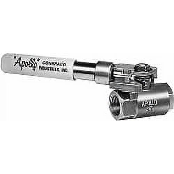 Apollo. 1/2" Pipe, Bronze Standard Ball Valve 2 Piece, Inline - One Way Flow, FNPT x FNPT Ends, Deadman Lever (Spring Return to Close) Handle, 600 WOG, 150 WSP