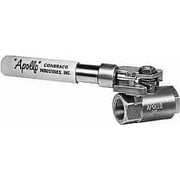 Apollo. 1/2" Pipe, Bronze Standard Ball Valve 2 Piece, Inline - One Way Flow, FNPT x FNPT Ends, Deadman Lever Spring Return to Close Handle, 600 WOG, 150 WSP