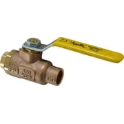 Apollo. 1/2" Pipe, Standard Port, Bronze Standard Ball Valve 2 Piece, Inline - One Way Flow, Soldered x Soldered Ends, Lever Handle, 600 WOG, 125 WSP