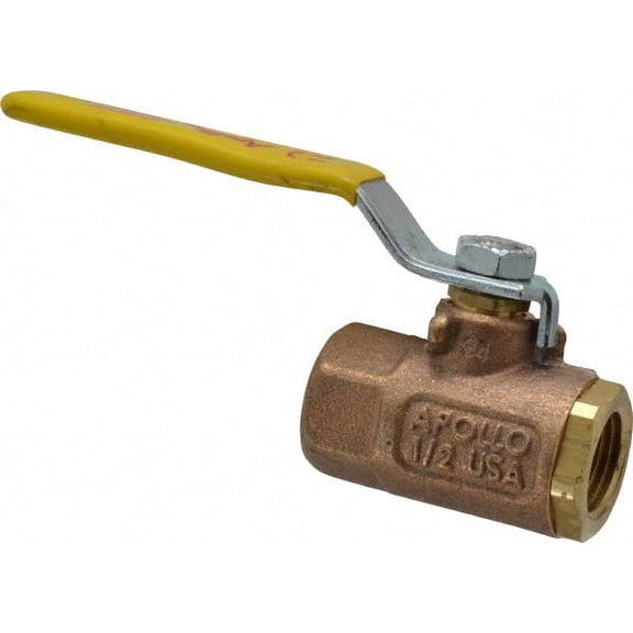 Apollo. 1/2" Pipe, Standard Port, Bronze Steam Service Ball Valve 2 Piece, Inline - One Way Flow, FNPT x FNPT Ends, Lever Handle, 600 WOG, 250 WSP