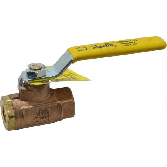 Apollo. 1/4" Pipe, Standard Port, Bronze Standard Ball Valve 2 Piece, Inline - One Way Flow, FNPT x FNPT Ends, Lever Handle, 600 WOG, 125 WSP