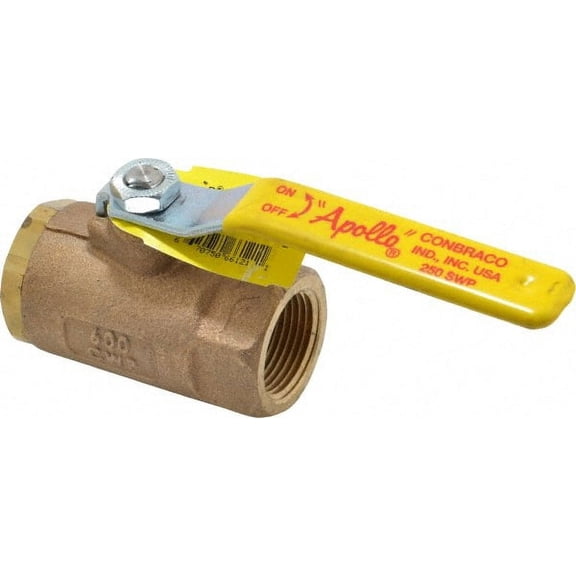 Apollo. 1" Pipe, Standard Port, Bronze Steam Service Ball Valve 2 Piece, Inline - One Way Flow, FNPT x FNPT Ends, Lever Handle, 600 WOG, 250 WSP