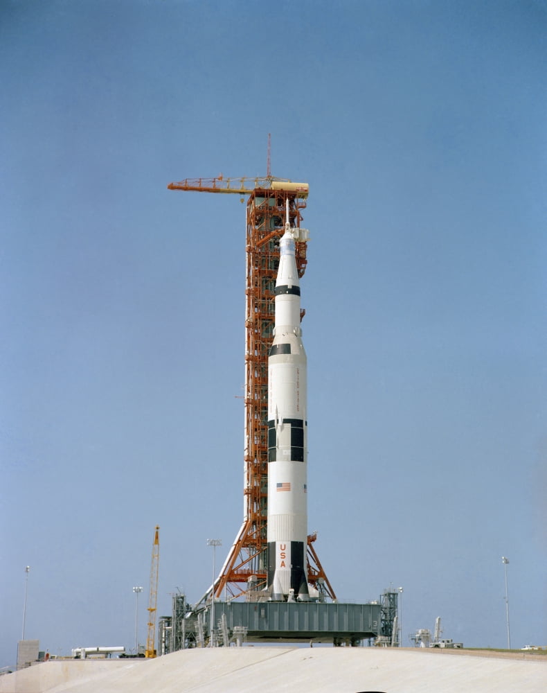 Apollo 10 space vehicle on the launch pad at Kennedy Space Center Canvas Art - Stocktrek Images (26 x 32)