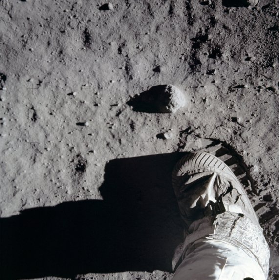 Apollo 11 Astronaut Boot And Boot Print On The Surface Of The Moon. July 20 History (24 x 36)