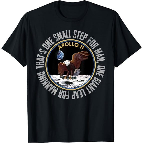 Apollo 11 Badge One Small Step Man One Giant Leap Mankind T-Shirt ...