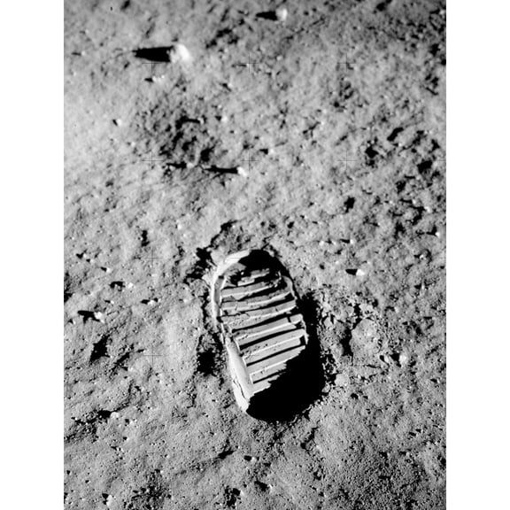 Apollo 11 Bootprint Astronaut Aldrin Armstrong 50th Anniversary Moon Landing Extra Large Art Print Wall Mural Poster Premium XL