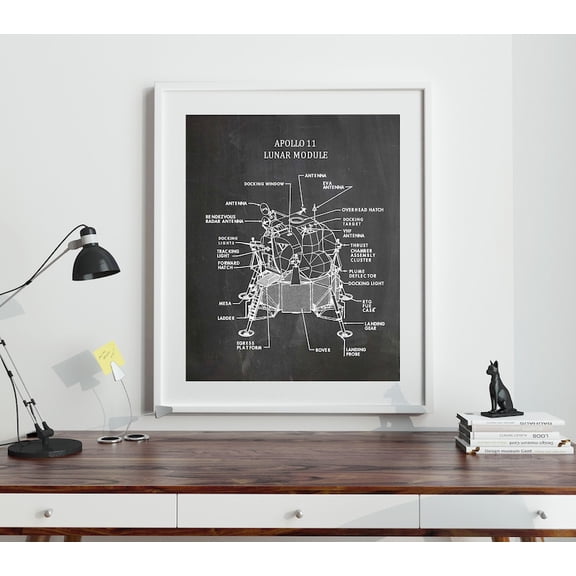 Apollo 11 Lunar Module Diagram Wall Art Print