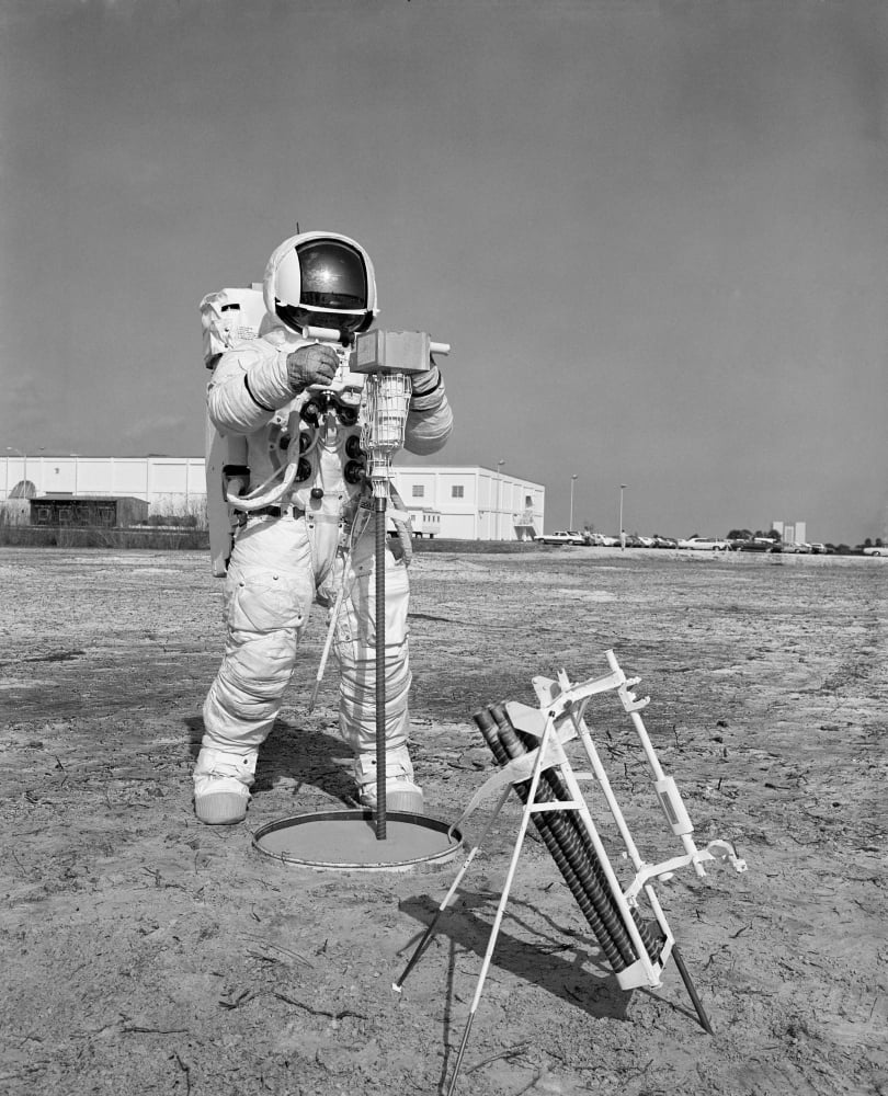 Apollo 13 astronaut walks through procedures at the Kennedy Space Center Canvas Art - Stocktrek Images (26 x 31)