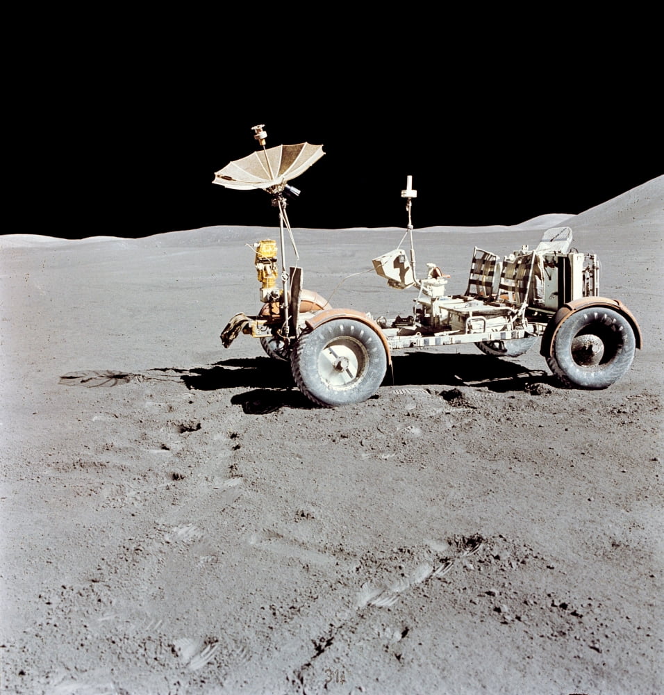 Apollo 15 Lunar Roving Vehicle on the moon Canvas Art - Stocktrek Images (28 x 29)