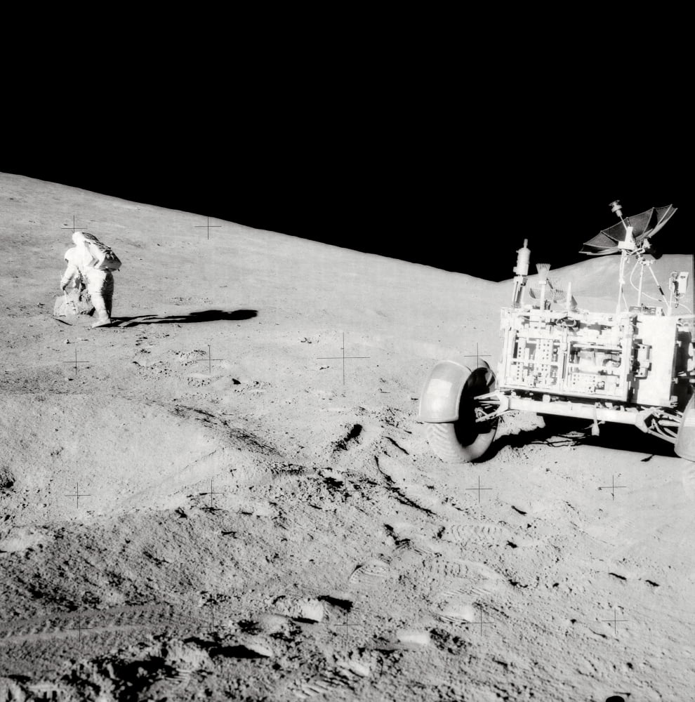 Apollo 15 moonwalk Canvas Art - Stocktrek Images (28 x 28)