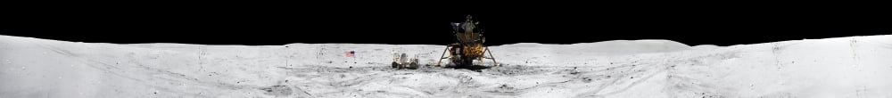 Apollo 16 landing site in the lunar highlands Canvas Art - Stocktrek Images (84 x 10)