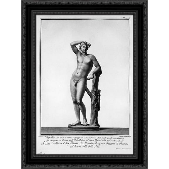 Apollo 20x24 Black Ornate Wood Framed Canvas Art by Piranesi, Giovanni Battista