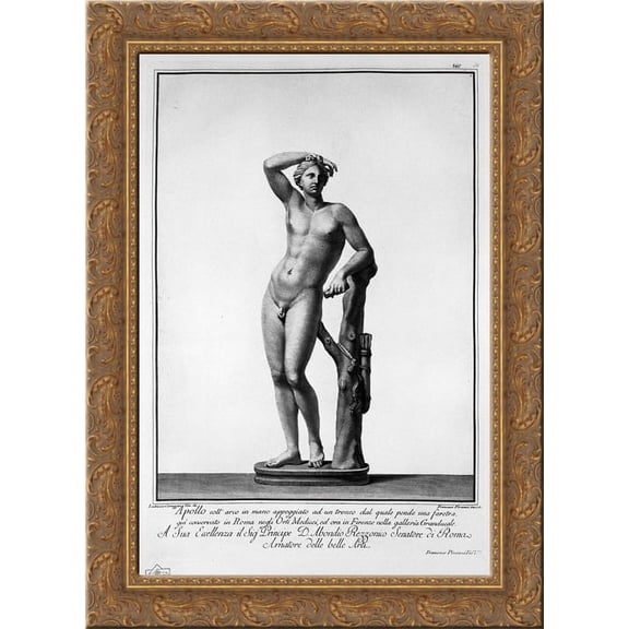 Apollo 20x24 Gold Ornate Wood Framed Canvas Art by Piranesi, Giovanni Battista
