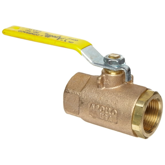 Apollo 70-100 Series Bronze Ball Valve with Automatic Drain, Two Piece, Inline, Lever, 1-1/2" NPT Female CA2