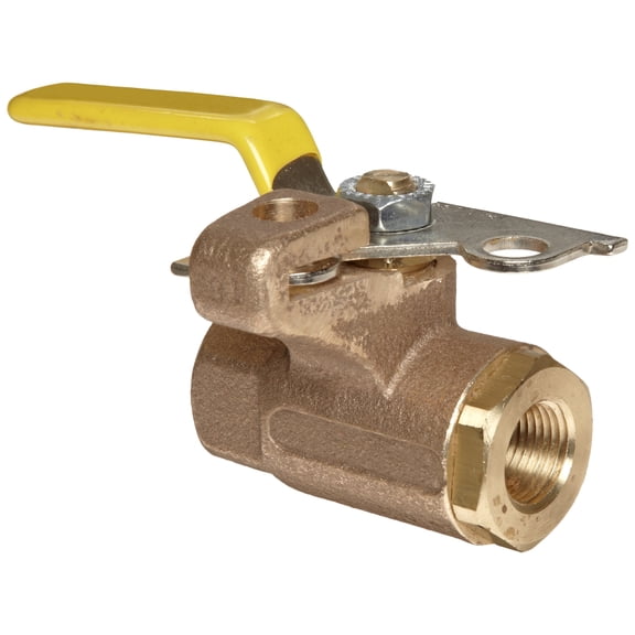 Apollo 75-100 Series Bronze Ball Valve, Two Piece, Inline, Lockable Lever, 3/8" NPT Female CA2