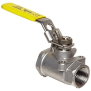Apollo 76-100 Series Stainless Steel Ball Valve, Two Piece, Inline, Latch-Lock Lever with Nut, 1/4 NPT Female CA3