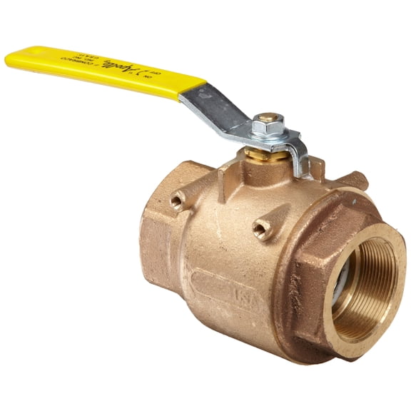 Apollo 77-100 Series Bronze Ball Valve with Actuator Mounting Pad, Two Piece, Inline, Lever, 2" NPT Female CA2