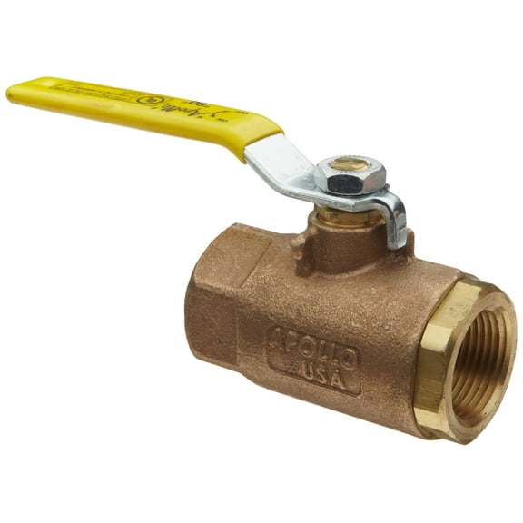 Apollo 80-100 Series Bronze LP-Gas Ball Valve, Two Piece, Inline, Lever, 1-1/4" NPT Female CA2