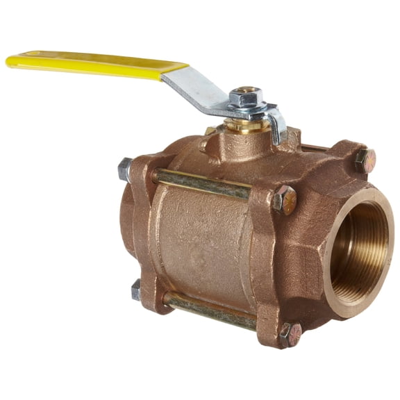 Apollo 82-100 Series Bronze Ball Valve, Three Piece, Inline, Lever, 2" NPT Female CA2