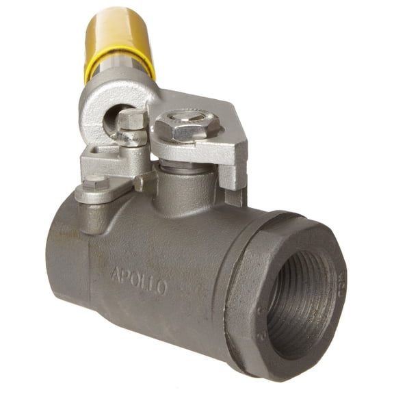 Apollo 89-500 Series Carbon Steel Ball Valve, Two Piece, Inline, Spring-Close Lever, 1/2" NPT Female CA3