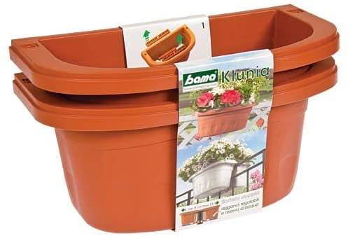 Apollo Terra Cotta Adjustable Double-Sided Railing Planter