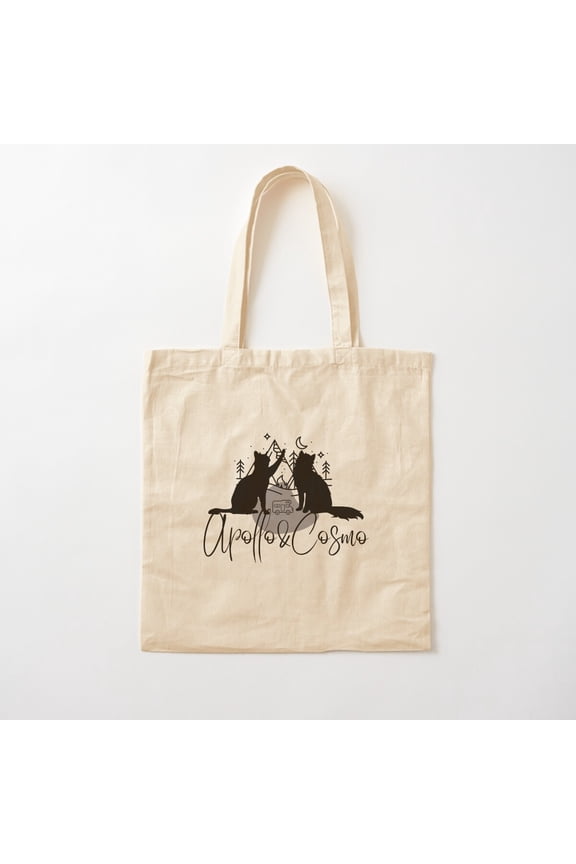 Apollo And Cosmo Logo Canvas Tote Bags, Reusable Shopping Bag